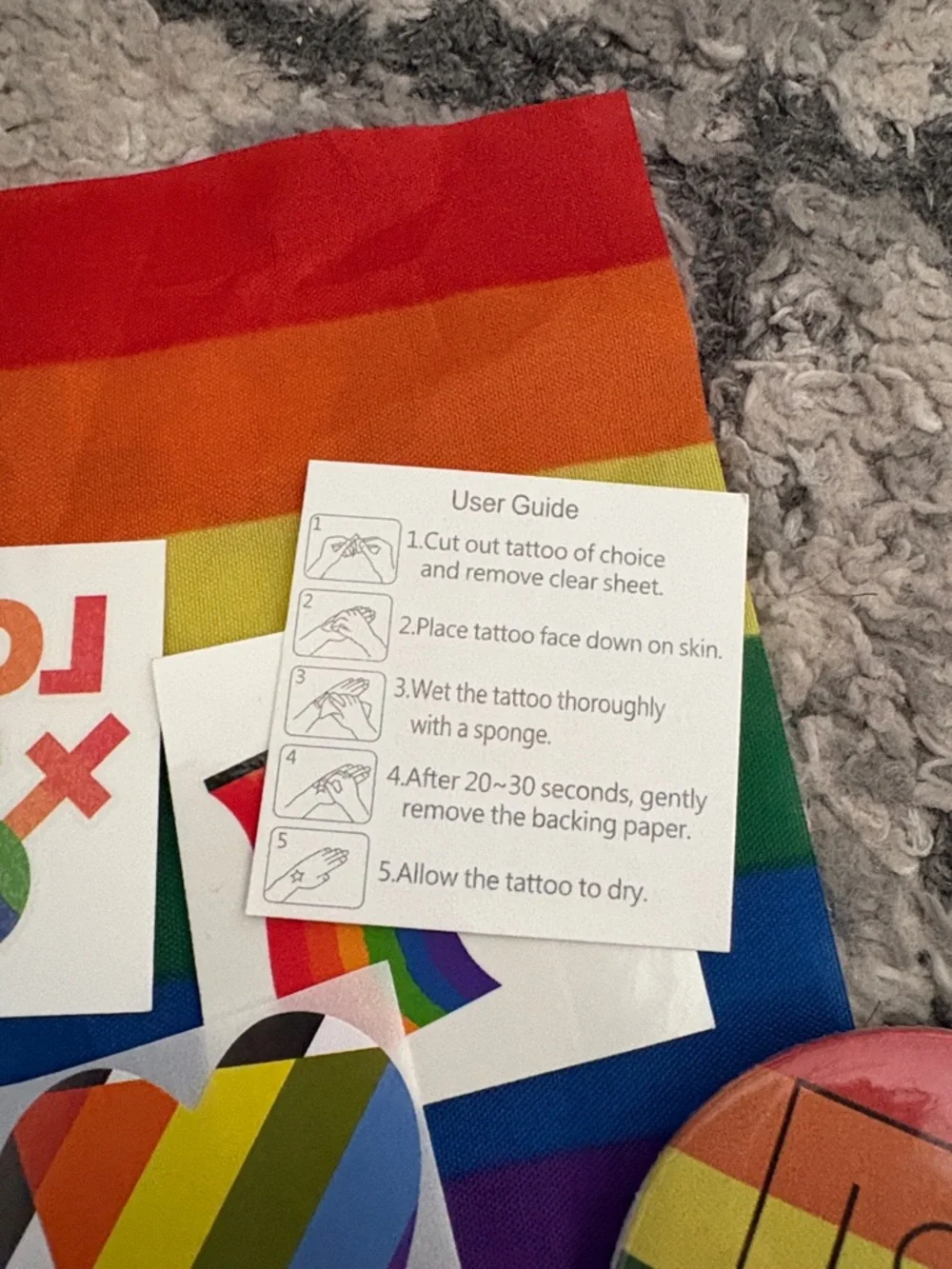 Pride Rainbow Flag & Button Pack - Multicolor Support Set